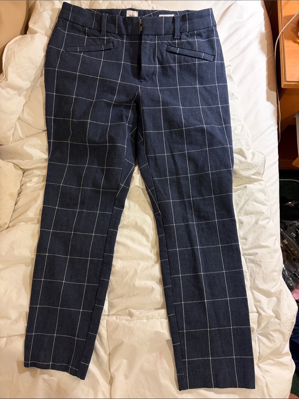 GAP Navy Windowpane Skinny Ankle Pants  Business Career Special Event Day Wear